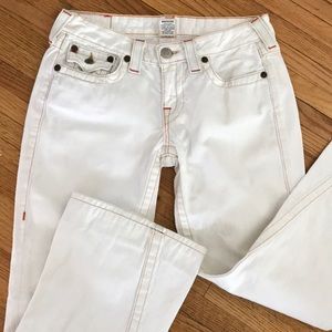 True religion off white Joey Bellbottom jeans